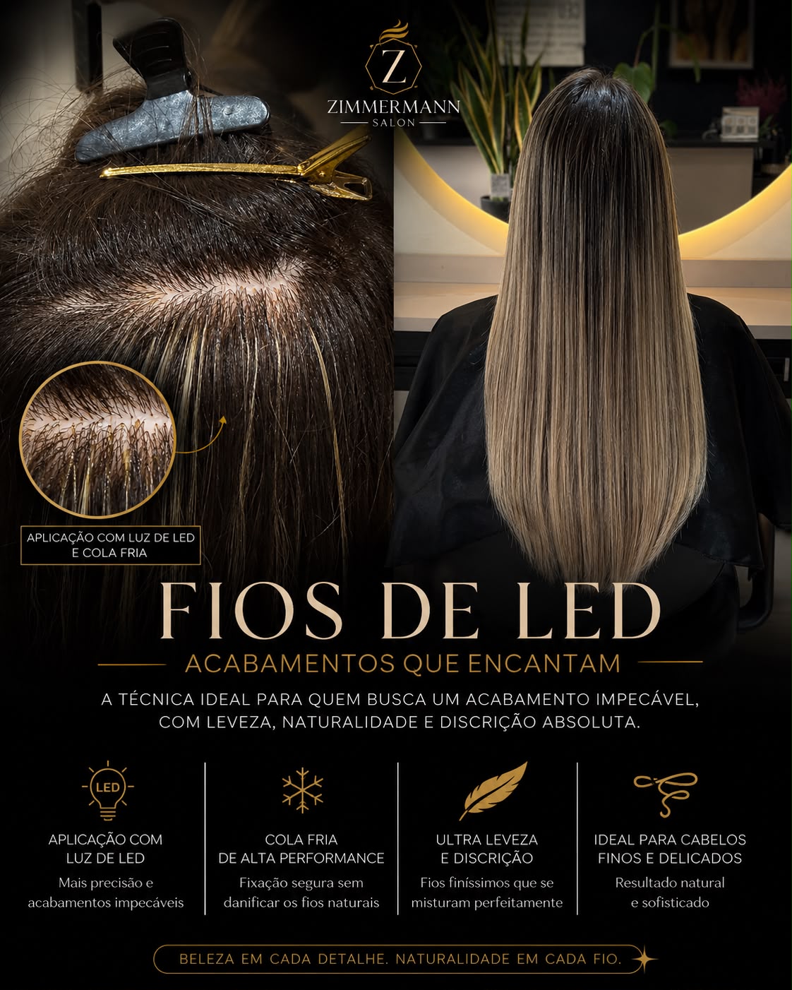 Tecnologia Fios de LED Frontal - Zimmermann Salon